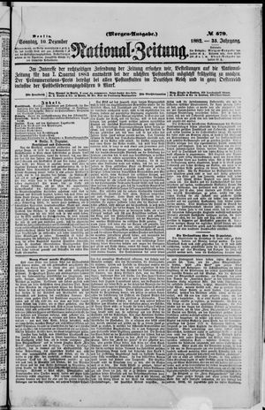 Nationalzeitung vom 10.12.1882