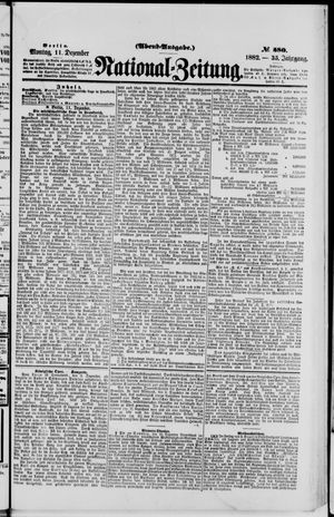 Nationalzeitung vom 11.12.1882