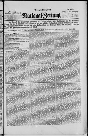 Nationalzeitung vom 12.12.1882