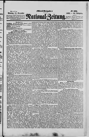 Nationalzeitung vom 18.12.1882