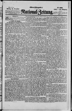 Nationalzeitung vom 22.12.1882
