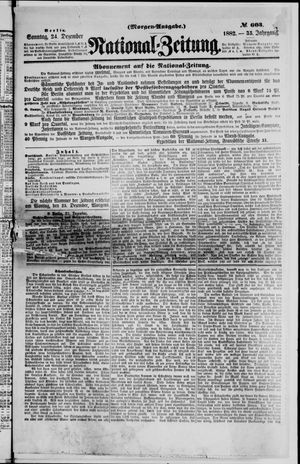 Nationalzeitung vom 24.12.1882