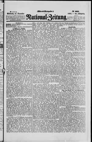 Nationalzeitung vom 27.12.1882