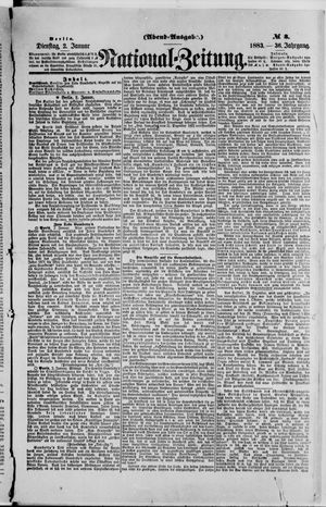 Nationalzeitung vom 02.01.1883