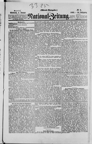 Nationalzeitung vom 03.01.1883