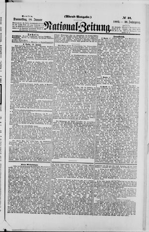 Nationalzeitung vom 18.01.1883