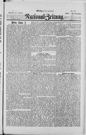 Nationalzeitung vom 22.01.1883