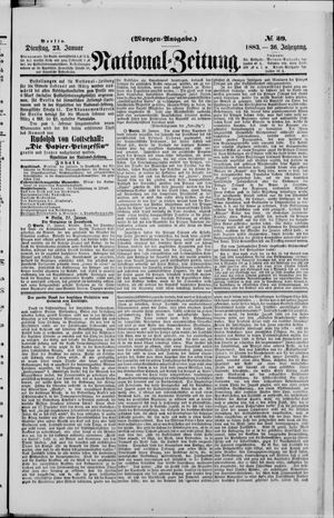 Nationalzeitung vom 23.01.1883