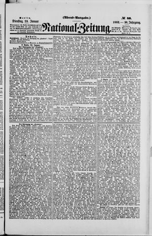 Nationalzeitung vom 23.01.1883