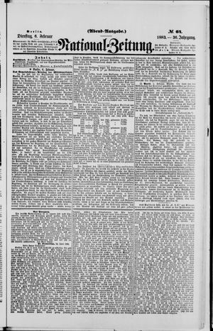 Nationalzeitung vom 06.02.1883