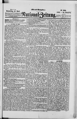 Nationalzeitung vom 26.04.1883