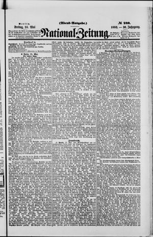 Nationalzeitung vom 25.05.1883