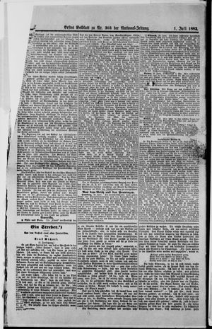 Nationalzeitung vom 01.07.1883