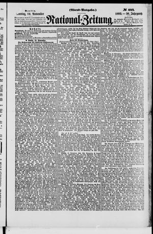Nationalzeitung vom 19.11.1883