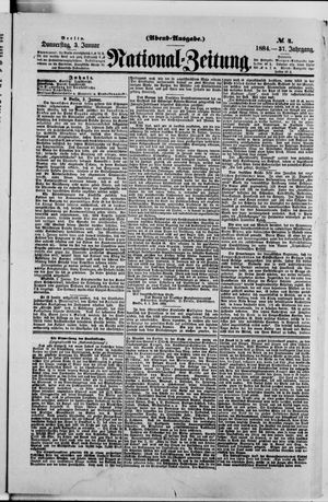 Nationalzeitung vom 03.01.1884