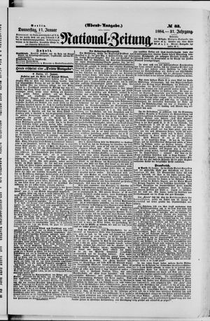 Nationalzeitung vom 17.01.1884