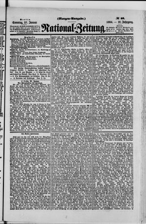 Nationalzeitung vom 27.01.1884