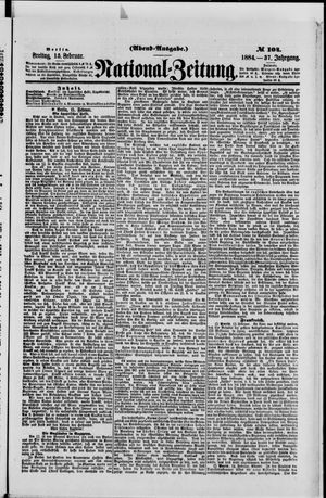 Nationalzeitung vom 15.02.1884