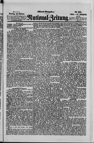 Nationalzeitung on Feb 25, 1884
