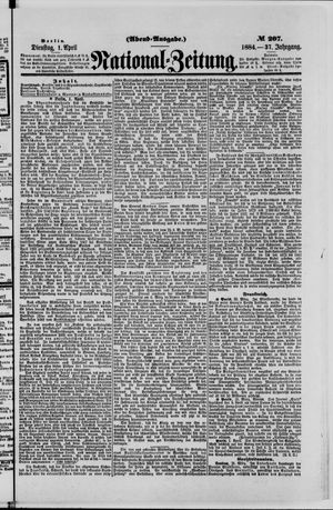 Nationalzeitung vom 01.04.1884