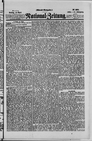 Nationalzeitung vom 18.04.1884