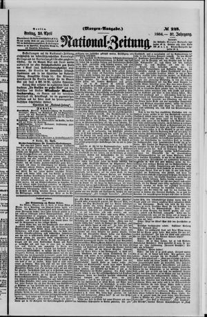 Nationalzeitung vom 25.04.1884