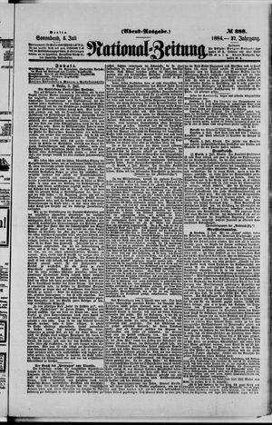 Nationalzeitung vom 05.07.1884