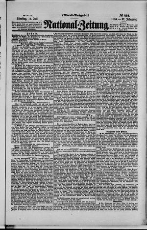 Nationalzeitung vom 15.07.1884