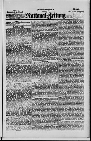 Nationalzeitung vom 02.08.1884