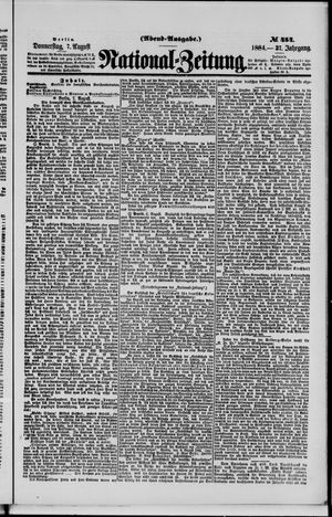 Nationalzeitung vom 07.08.1884