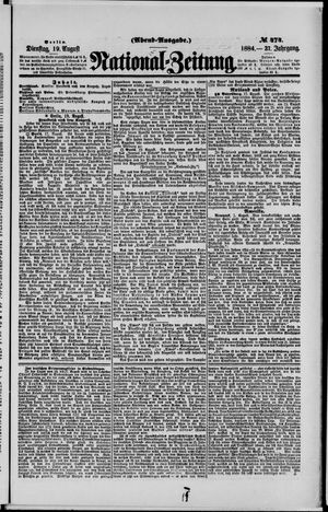 Nationalzeitung vom 19.08.1884