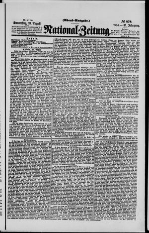 Nationalzeitung vom 21.08.1884