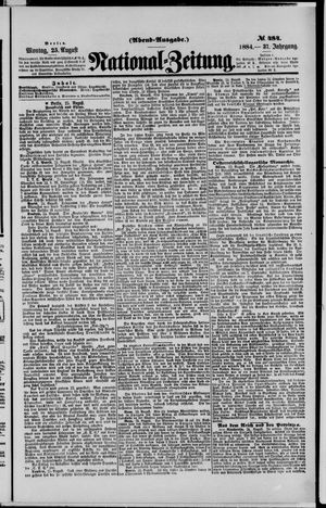 Nationalzeitung vom 25.08.1884