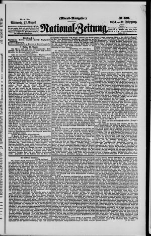 Nationalzeitung vom 27.08.1884
