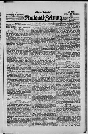 Nationalzeitung on Sep 4, 1884