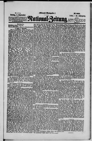 Nationalzeitung vom 05.09.1884