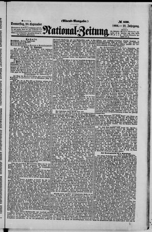 National-Zeitung vom 25.09.1884
