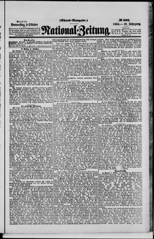 National-Zeitung vom 09.10.1884