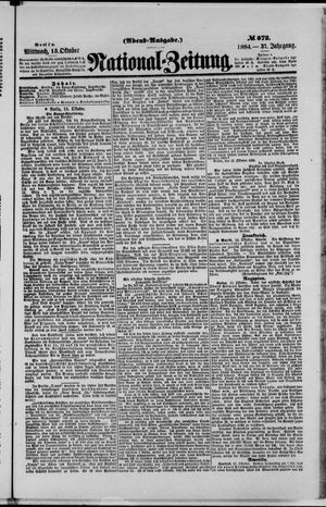 National-Zeitung vom 15.10.1884