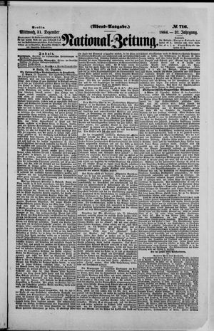 Nationalzeitung vom 31.12.1884