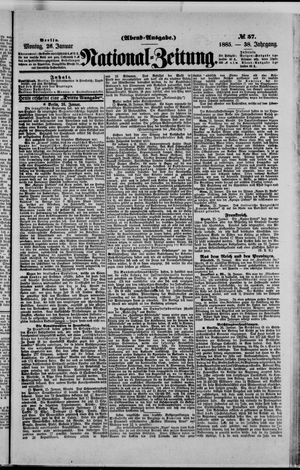 Nationalzeitung vom 26.01.1885