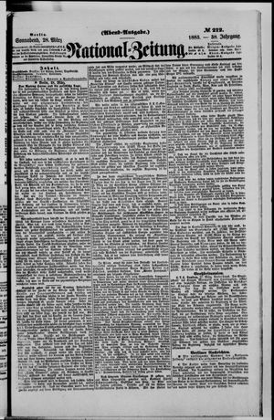 Nationalzeitung vom 28.03.1885
