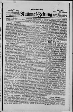 Nationalzeitung vom 31.03.1885