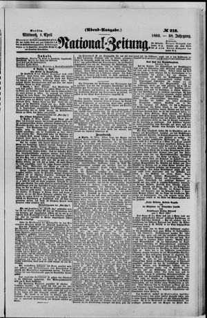 Nationalzeitung vom 01.04.1885