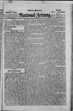 Nationalzeitung vom 15.04.1885