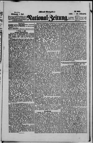 Nationalzeitung vom 01.07.1885