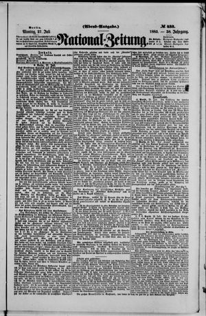 Nationalzeitung vom 27.07.1885