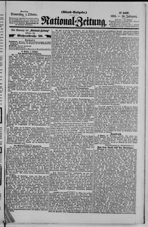 National-Zeitung vom 01.10.1885