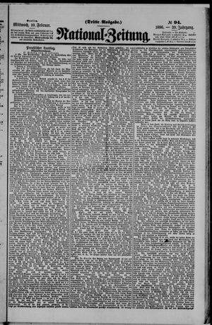 Nationalzeitung vom 10.02.1886