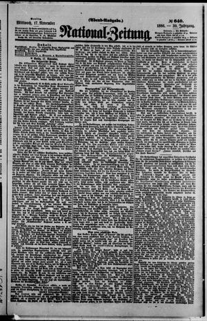National-Zeitung vom 17.11.1886